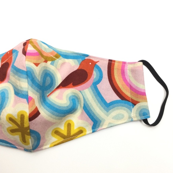 Pink Rainbow Swirl Bird Face Mask, Filti Filter - Picture 6 of 16